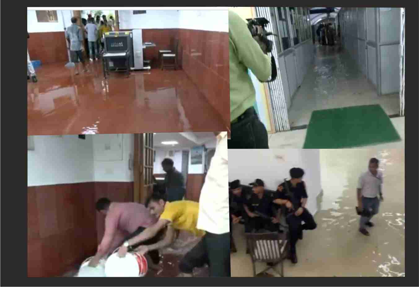Lucknow Heavy Rainfall : भारी बारिश से UP विधानसभा में घुसा पानी….सीएम को दूसरे गेट से निकाला, कारें-बाइकें डूबीं